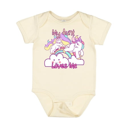 

Inktastic My Aunt Loves Me Unicorn Gift Baby Girl Bodysuit