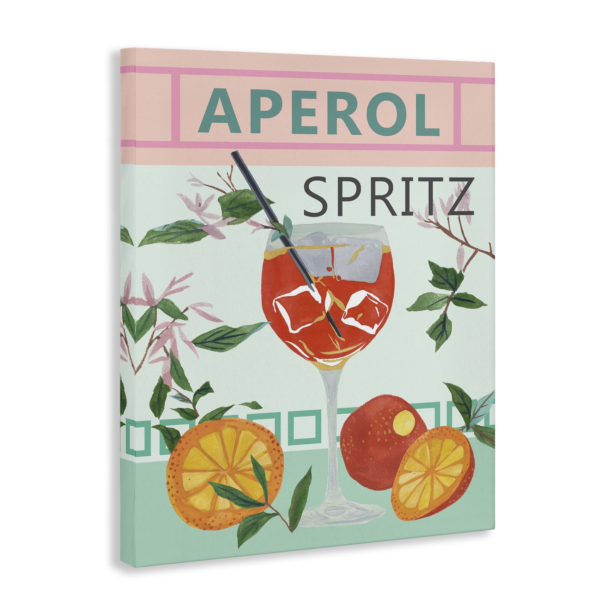 Stupell Industries Aperol Tropical Cocktail Food & Beverage Painting Wrapped Canvas Art Print Wall Art, 16 x 20