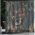 thumbnail image 4 of Ambesonne Savannah Shower Curtain, Wild African Animals Art, 69"Wx84"L, Brown and Teal, 4 of 5