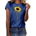 thumbnail image 1 of DPTALR Femmes Filles Grande Taille T-Shirts à Imprimé Tournesol Manches Courtes T-Shirt Blouse Hauts, 1 of 5