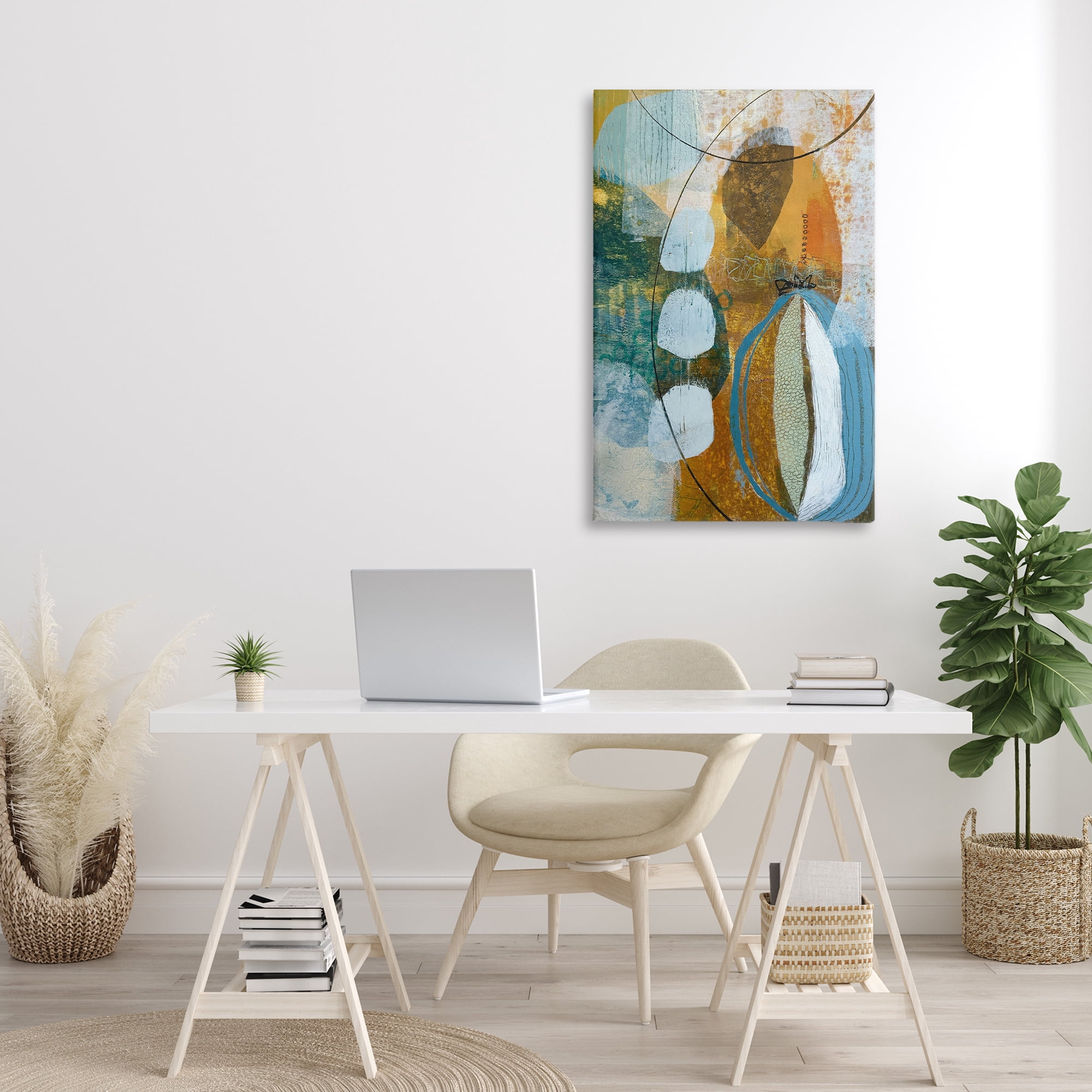 Stupell Industries Expressive Distressed Abstract Abstract Painting Gallery Wrapped Canvas Art Print Wall Art, 24 x 36
