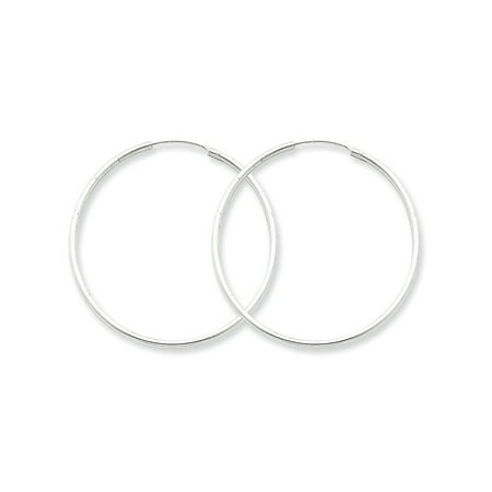 925 Sterling Silver Hinged Polished Hollow tube 1.3mm Hoop Earrings Jewelry Gifts for