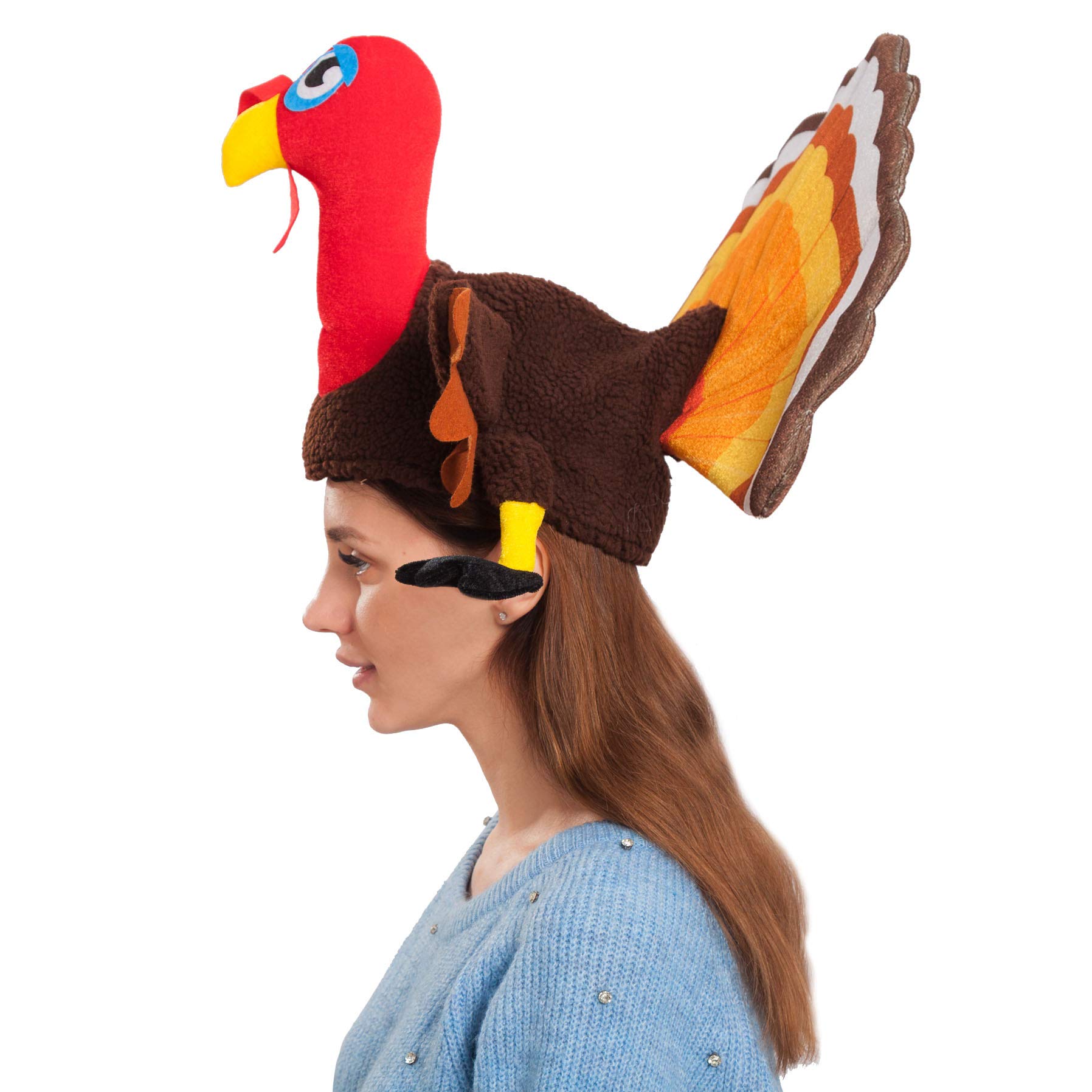 Spooktacular 2 Pack Thanksgiving Turkey Hats Turkey Cap for Thanksgiving Night Event Dress-up Party Role Play Carnival Cosplay Costume Accessories Multi-colores - image 4 of 7