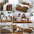 thumbnail image 5 of King 4 Piece Bedding Set Vintage Colorful Rainbow Wood Soft Breathable Duvet Cover and Pillowcase, Rustic Wooden Texture Duvet Cover Set Bed Sheets for Bedroom Dormitory Guest Room, 5 of 9