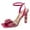 Fuchsia, variant on FSJ Women Diamond Heel Sandals Square Open Toe Ankle Strap Jewel High Heel Sandals Party Shoes Size 8 Black-colorful rhinestones
