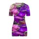 thumbnail image 3 of Camisetas de Mujer Casual Impreso Cuello Redondo de Manga Corta con Pantalones Cortos Elástico de la Cintura, Nylon para Diario Y Todas las Estaciones, 3 of 4