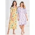 thumbnail image 4 of Dreams & Co. Plus Size V-Neck Short Sleeve Knee-Length Cotton Sleepshirt, 4 of 6