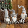 thumbnail image 4 of Adornos de gnomo de muñeca navideña, decoración de elfo de pierna larga para decoración de regalo de Navidad para el hogar (gris), 1 unidad, 4 of 5
