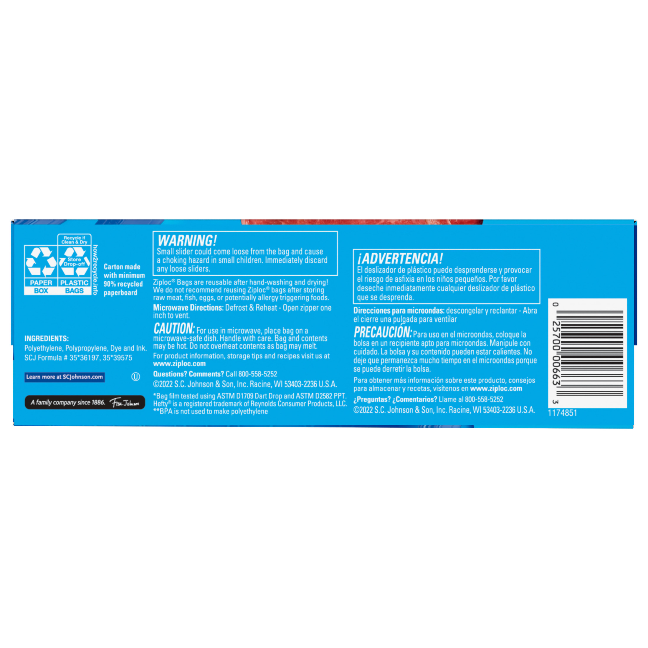 Ziploc Brand Slider Freezer Bags, Quart Size, Power Shield Technology, 50 Count photo 8