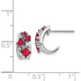 thumbnail image 2 of 14K White Gold Diamond And Ruby Polished Post Hoop Earrings (12 X 6) Made In India em5595-ru-004-wa, 2 of 5