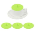 thumbnail image 1 of 3Pcs Tapas de Taza de Silicona, 3.94" Tapas Universales en Forma de Lágrima Reutilizables para Bebidas Calientes y Frías para Tazas de Té, Tazas de Café, Verde, 1 of 7