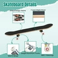 thumbnail image 4 of 31'' Complete Skateboard 7 Layer Canadian Maple Double Kick Deck Skateboards Skull human flowers eyeglasses Skate Board for Beginner Adult Gifts, 4 of 5