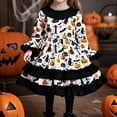 thumbnail image 1 of EnJoCho Robe Citrouille d'Halloween pour Filles, Tunique à Manches Longues Évasées, Robe de Fête Plissée pour Automne Hiver, Tenue Mignonne, 1 of 6