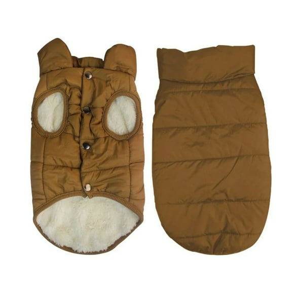 Pet Winter Coat, Windbreak Polyester & Fleece Lined Warm Dog Jacket, Breathable Water-Repellent Coating for Chilly Walks, Detachable Hood & Convenient Leash Hole, Suitable for All Breeds