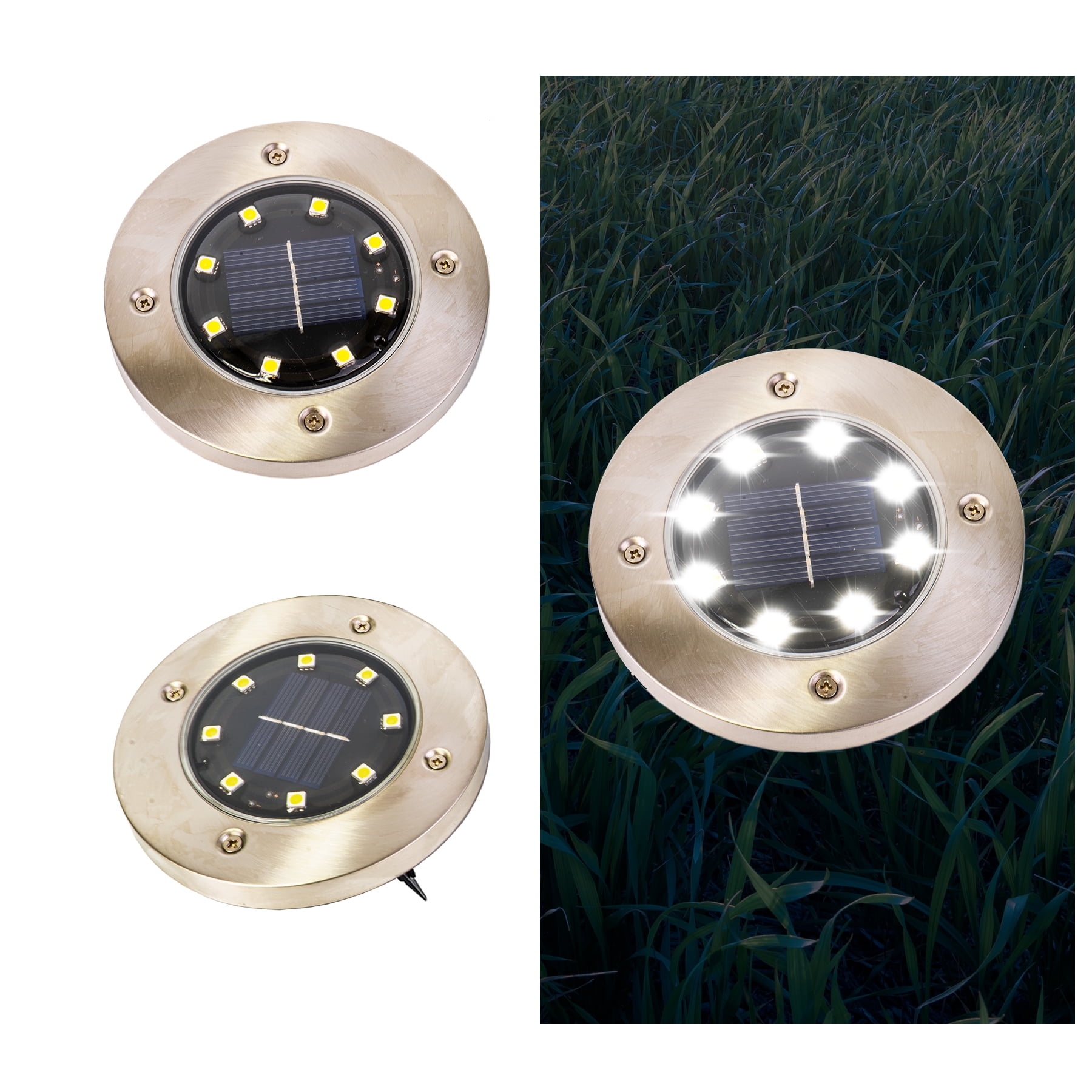 Solar Disk Pathway Light, Set of 2