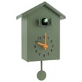 thumbnail image 1 of AMERTEER Cuckoo Clock Minimalist 9.8” Plastic Wall Clock with Chimer  Green, 1 of 10