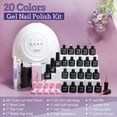 thumbnail image 4 of Kit de esmaltes de uñas en gel JODSONE, 20 colores con luz UV y herramientas, 5 ml, 4 of 9