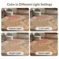 thumbnail image 7 of ODIKA 6'x9' Washable Area Rug Non-Slip, Chair-Friendly, Peach and Taupe Geometric Design Intricate -Inspired with Symmetric Borders for Dining Room, Under Table, Office Décor, 7 of 7