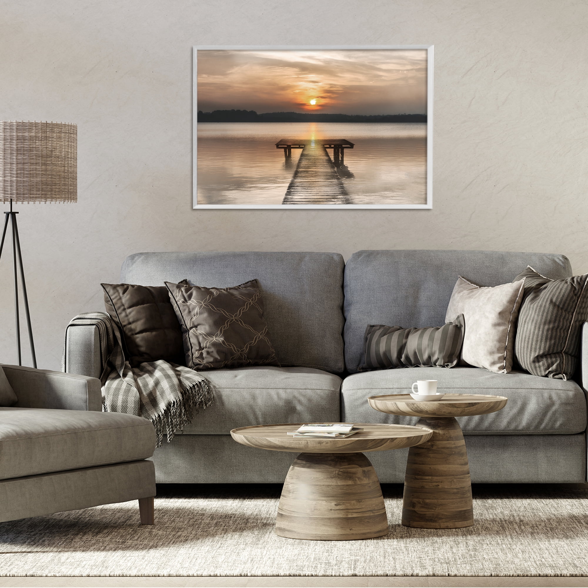 Stupell Industries Centric Reflective Sunrise White Framed Giclee Art, design by Irene Weisz