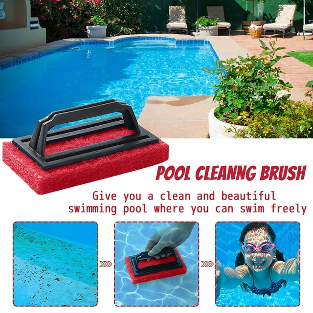Cagogo under $5 Pool Brush, Cleaning Sponge Pool Brush with Handle, Multipurpose Sponge Gloves for Swimming Pool and Kitchen, High Absorbency and Durable Material, Ergonomic Grip for Easy Cleaning