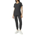 thumbnail image 2 of DIFUOUWE Scrubs for Women Set Medical Uniform - Crew Neck Top & Straight Leg Pants with Pockets, Workwear (Black L), 2 of 4