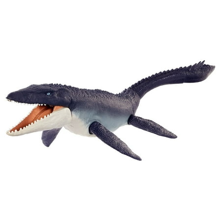UPC: 0194735058136 | Jurassic World Dominion Ocean Protector Mosasaurus Dinosaur Action Figure from 1 Pound of Recycled Plastic Movable Joints Toy Gift with Physical and Digital Play
