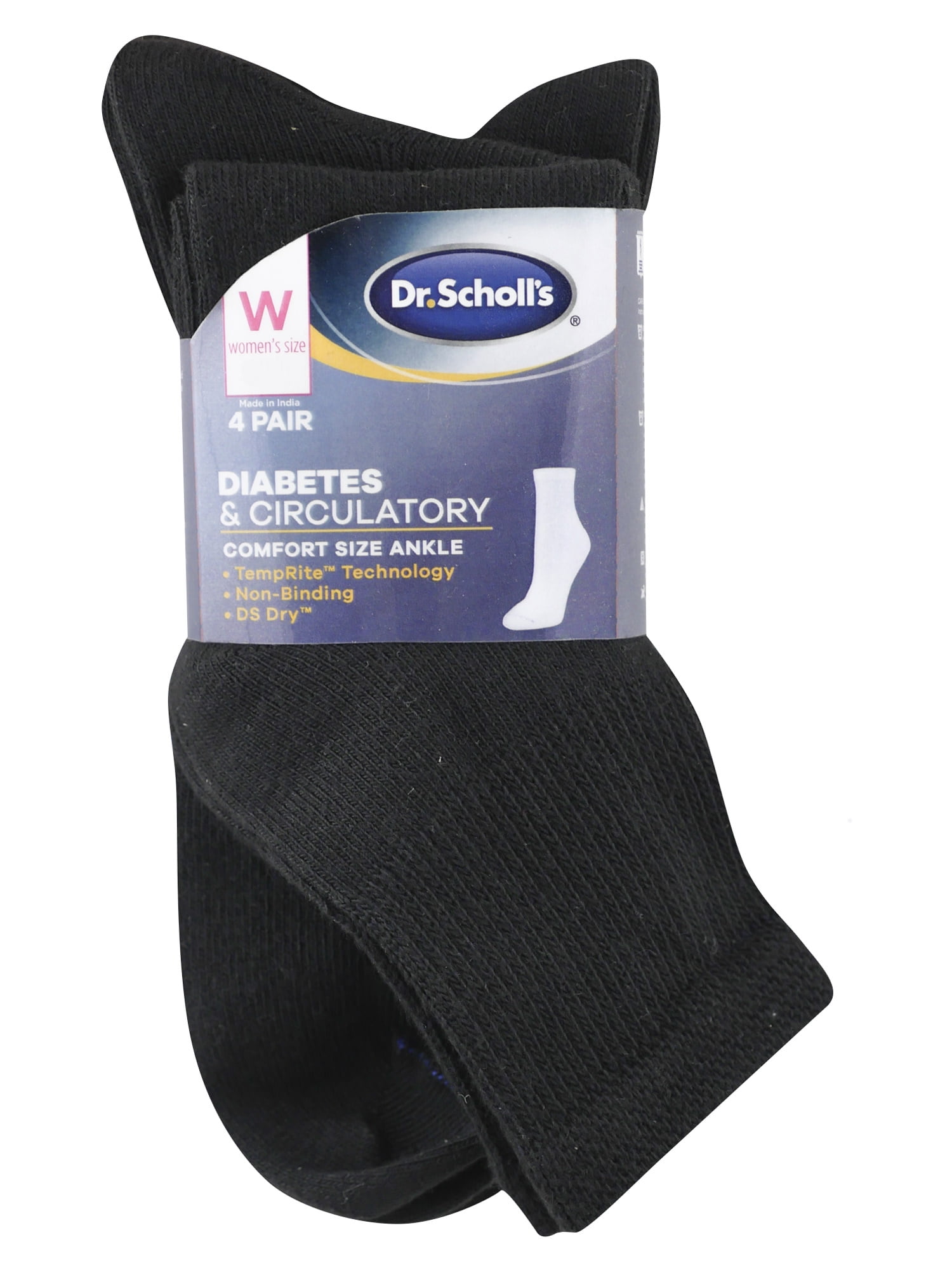 (2 pack) Dr. Scholl's Women's Diabetes and Circulatory Ankle Socks 4 Pair