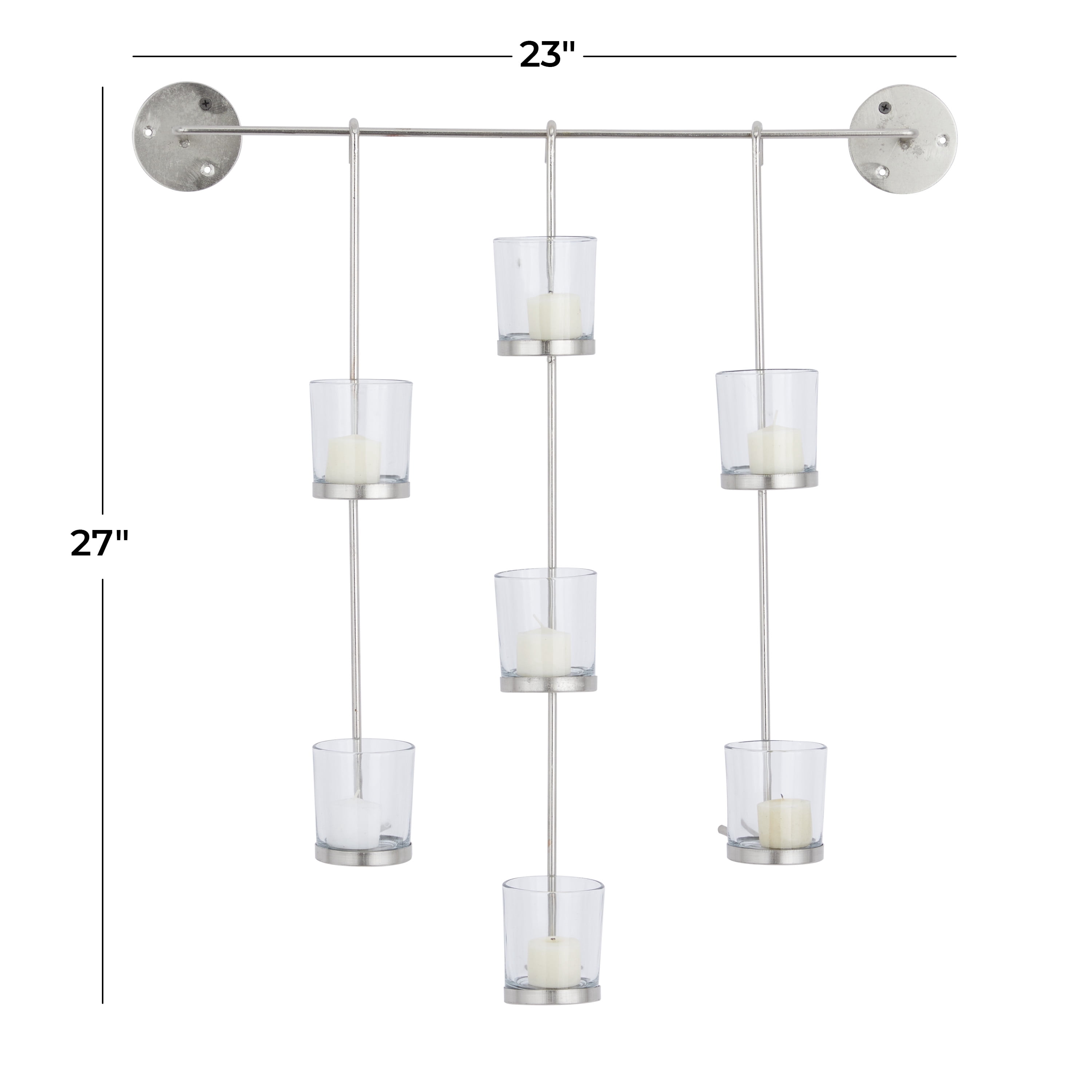 CosmoLiving by Cosmopolitan 7 Holder Silver Metal Wall Sconce