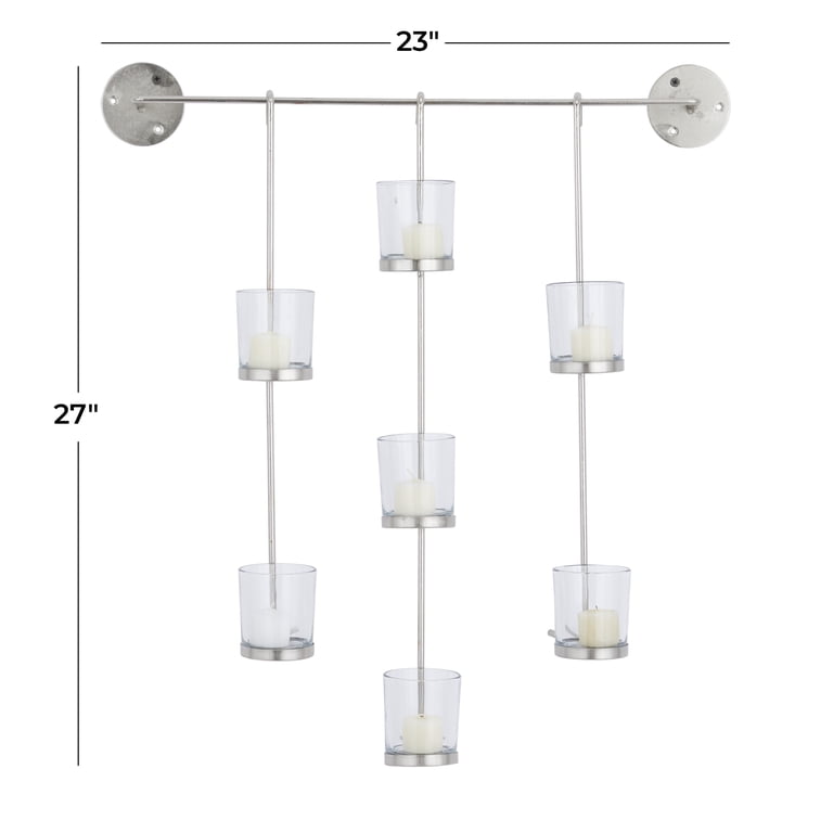 CosmoLiving 7-Holder Silver Metal Wall Sconce for Votive photo 3