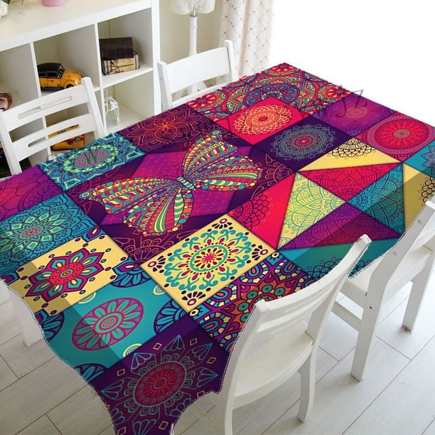 Estilo bohemio impermeable y a prueba de manchas patrón geométrico mantel Rectangular mesa de comedor mantel decoración de cocina qym unisex