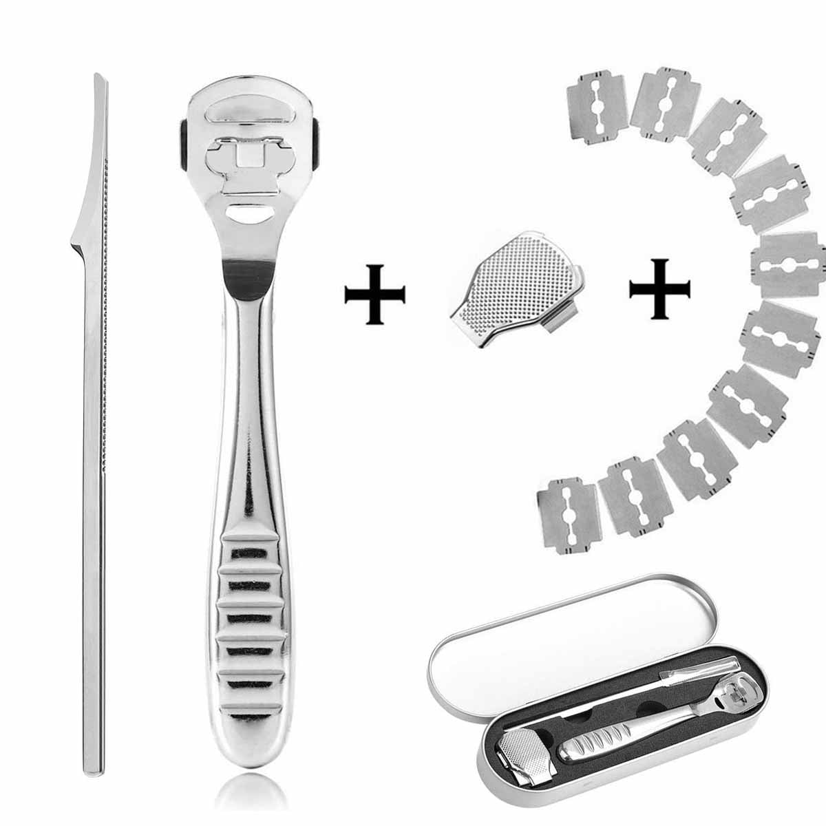 CAPSPACE Pedicure Foot Spa Kit – Callus Shaver for Feet with Foot  Exfoliator File & 10 Replacement Blades - Foot Rasp - Callus Remover - Foot  File for
