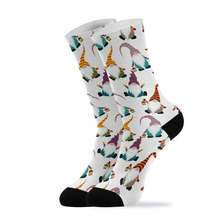 

Crew Socks for Women Soft Christmas Gnomes Seamless Athletic Socks