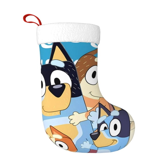 Saiise Bluey Print 17.7 Inches Christmas Stockings,Large Stockings for for Christmas Xmas Tree Holiday Fireplace Family Decor Gifts