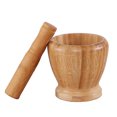 thumbnail image 1 of 2pcs Useful Kitchen Household Garlic Pugging Pot Pedestal Bowl Mortar and Pestle Set for Home Restaurant (M Size), 1 of 8