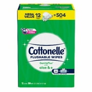 Cottonelle GentlePlus Flushable Wet Wipes with Aloe and Vitamin E, 504 Count