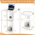 thumbnail image 2 of Vakiorn 45inch Transparent Acrylic Podium Stand Church Pulpit with 2 Storage Shelves for Classroom Conference Wedding, 2 of 6