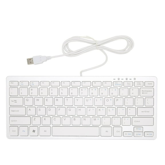 Mini Keyboard Mini Ultra Thin 78 Keys USB Wired Keyboard Scissor Keys Plug and Play Business Office Home Laptop Keyboard Silver