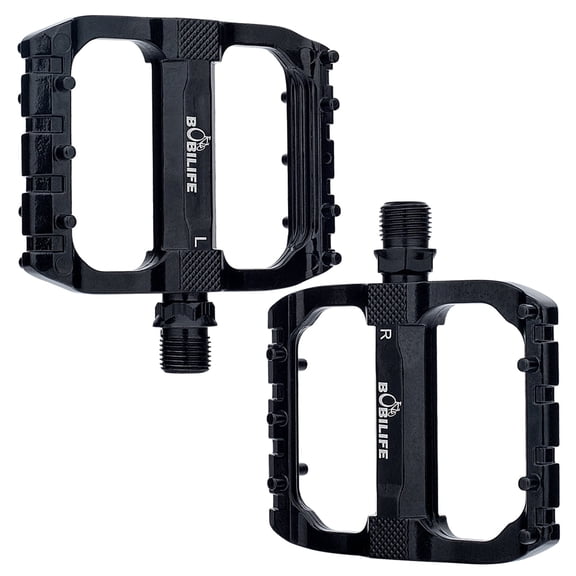 Smooth Bearings Mountain Bike Pedals - MTB Bicycle Flat Pedals Aluminum 9/16" Sealed Bearing Lightweight Platform for Road Mountain BMX MTB Bikes