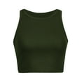 thumbnail image 5 of Débardeurs Amples pour Femmes Couleur Unie Sans Manches Col Rond Côtelé Camisoles Courtes pour Femmes Vert m, 5 of 5