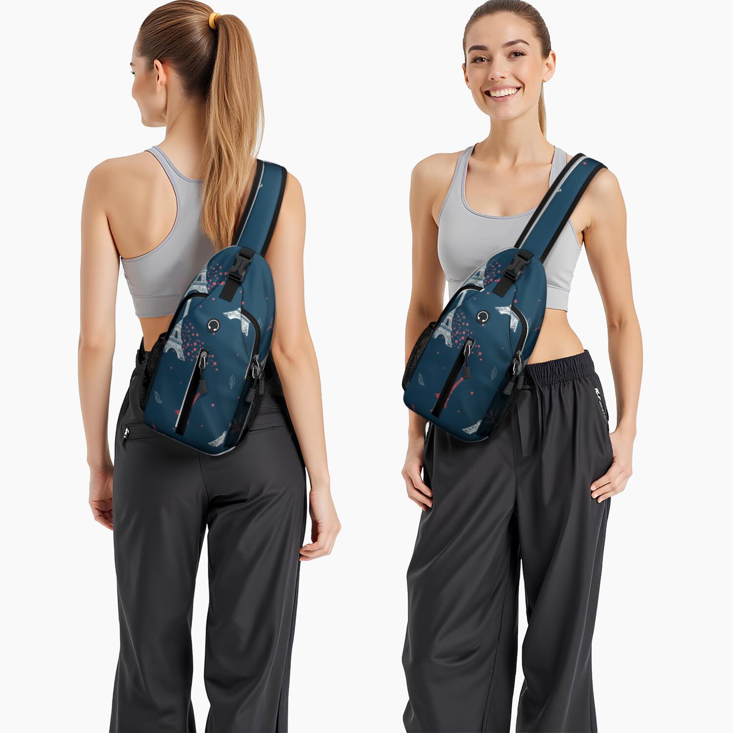 Sling Backpack Trendy Sling Backpack Eiffel Tower Travel Backpack Hiking Bag for Women Men
