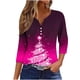 thumbnail image 2 of Puntoco Blusa informal de cuello redondo con mangas 3/4 cortas y estampado a la moda para mujer, 2 of 5