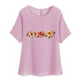 thumbnail image 5 of Blouses for Women Plus Size, Dressy Tank Tops for Women Cotton Linen Gauze Shirts Short Sleeve Summer Tunic Top Loose Fit Lightweight Casual Blouses, 5 of 6