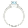 thumbnail image 4 of 1.86ct emerald cut blue Zircon 18k white gold halo Bridal Wedding Engagement Promise Anniversary Ring for Women size 6, 4 of 7