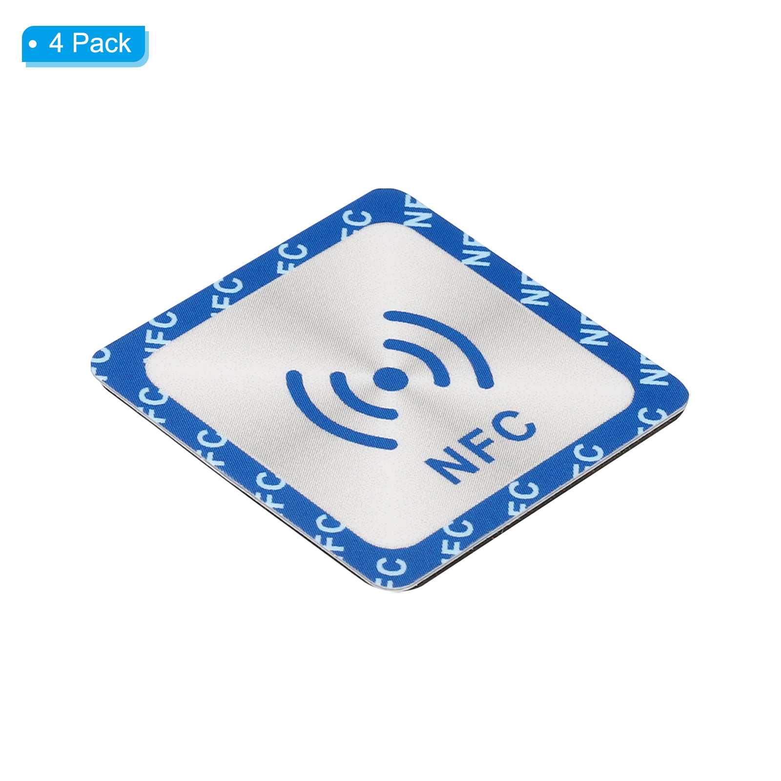 Uxcell NFC Stickers NFC215 Tag Sticker 504 Bytes Square NFC Tags Blue 4  Pack 