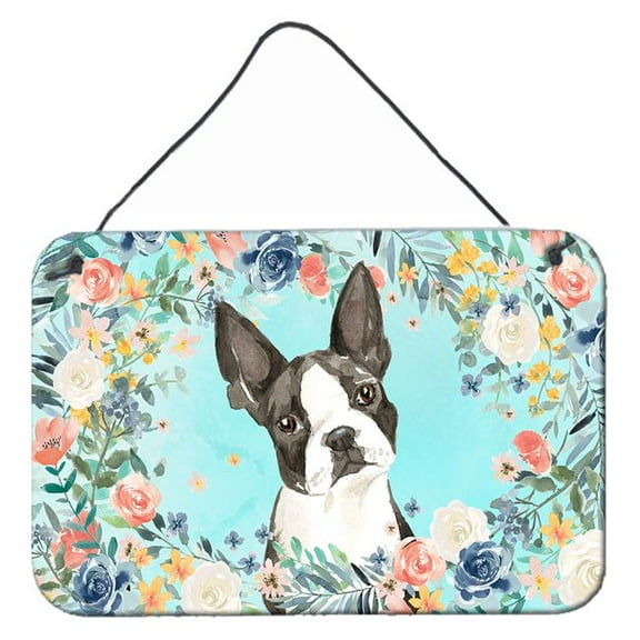 Carolines Treasures CK3433DS812 Boston Terrier Wall or Door Hanging Prints 8x12 multicolor