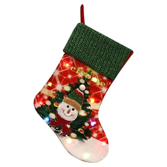 Wolfast LED Illuminated Christmas Stocking Christmas Decorations Christmas Children Gift Bag Gift Bag