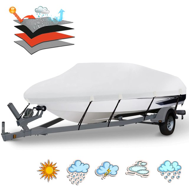 Cubierta para barco HAHASOLE 20-22 pies impermeable de alta resistencia 1200D PU