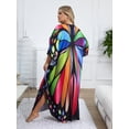 thumbnail image 2 of Edolynsa Caftans for Women Plus Size Swimwear Kaftan Cover up Loose Fit Beachwear Vacation Outfits Bathing Suit Coverups, 2 of 10