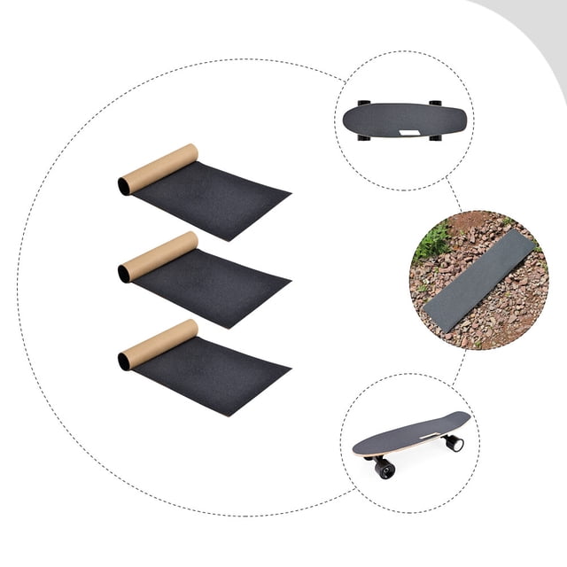 unbranded 3Ud Para Skate Profesional De Esmeril Negro Fácil De Cortar Y Reemplazar Para Tablas