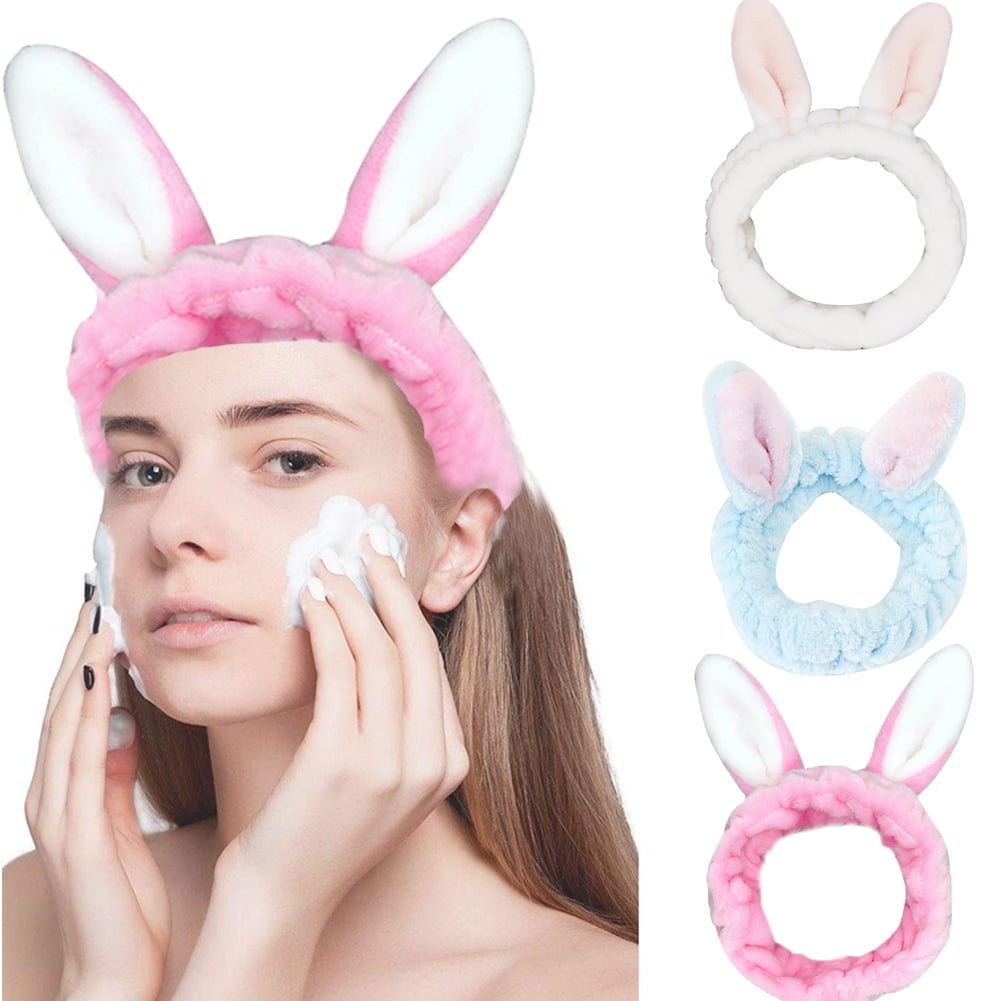 Details about  / Multi-Color Hair Band for Makeup Bathing Cute Bunny Ear Shape Hair Tie Bow